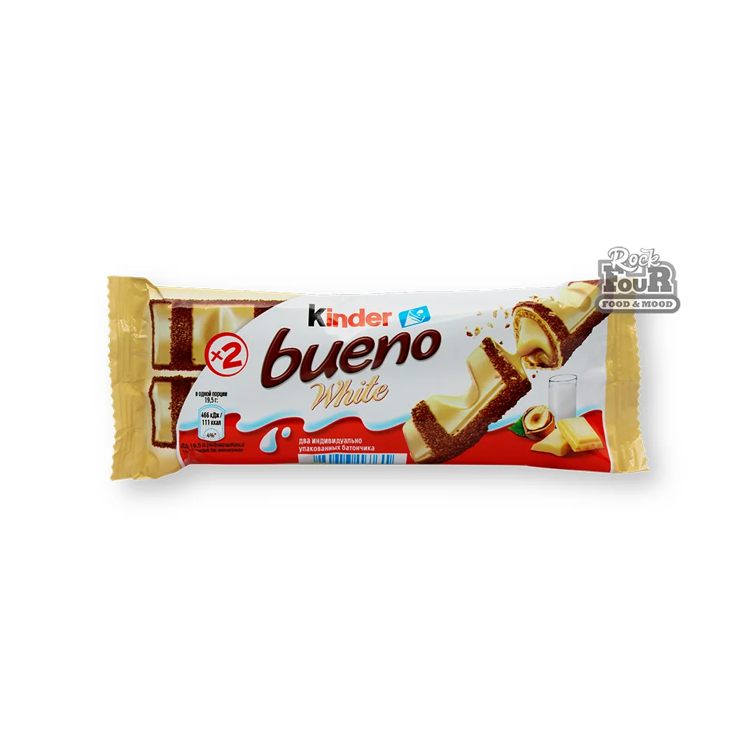 Wafers "Kinder bueno white" covered with white chocolate 39g (2x19.5g)